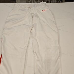 Nike Kids White Joggers with Red Swoosh